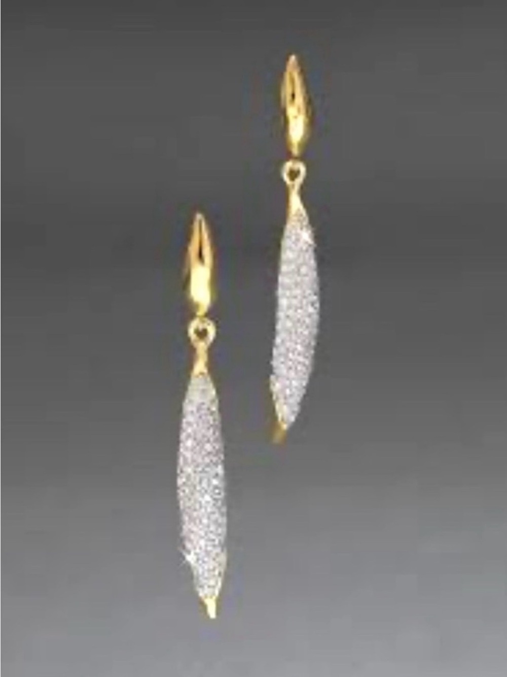 Alexis Bittar Earrings Solanales Crystal Encrusted Pave Sliver Earrings AU02
